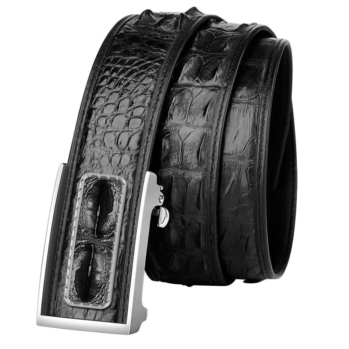 杰伦欧斯 奢华钢扣贴皮 真皮青年 鳄鱼皮 皮带 男款