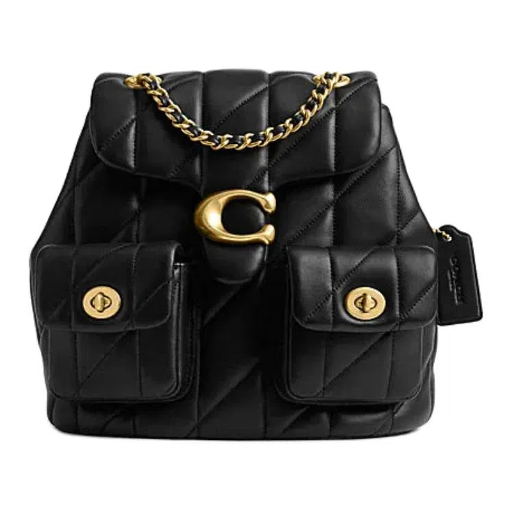 COACH Tabby 22 Quilted Backpack Black