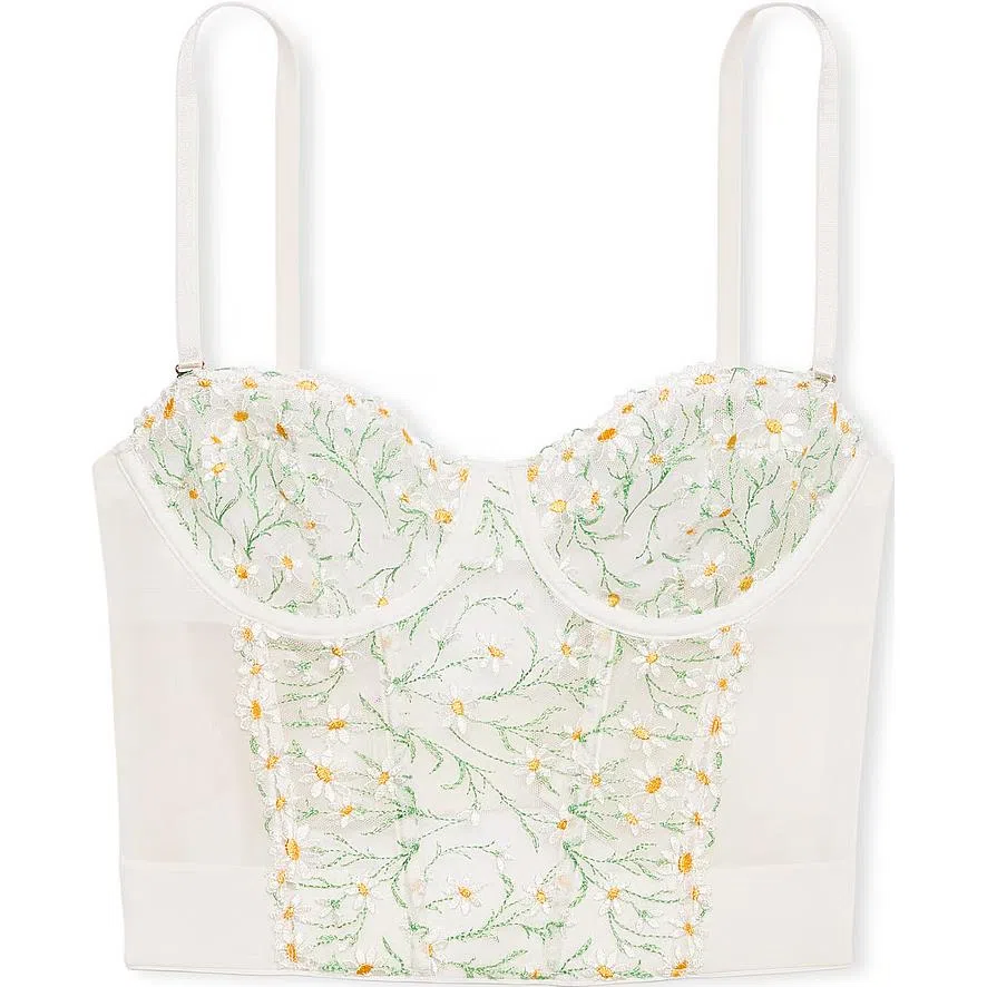 Victoria's Secret PINK Dream Angels Daisy Chain Embroidery Strapless Corset