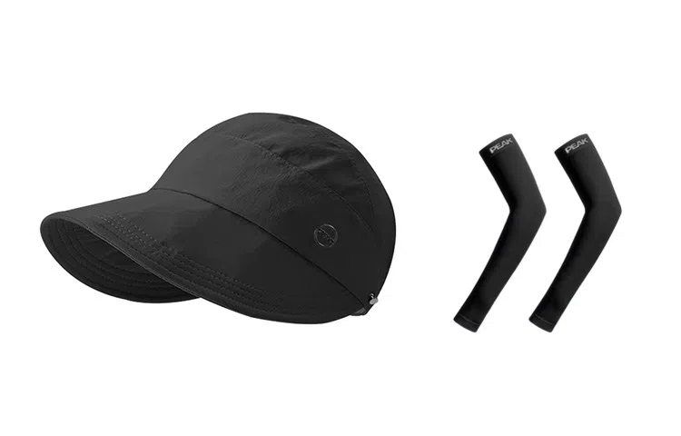 匹克 出行必备 可扎马尾 薄款透气速干 空顶遮阳太阳 口罩冰袖套装 聚酯纤维 防晒帽 女款