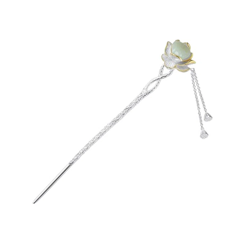 妖娆猫 新中式古风高级感流苏步摇创意莲花 发簪 女款