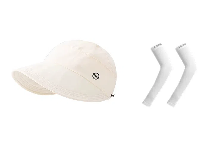 匹克 出行必备 可扎马尾 薄款透气速干 空顶遮阳太阳 口罩冰袖套装 聚酯纤维 防晒帽 女款