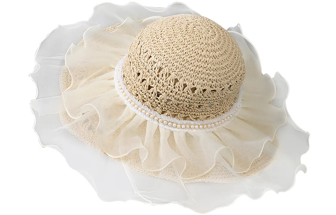 优幽兰 时尚百搭法式慵懒感紧致简约潮流休闲大脸显小夏季出游大帽檐户外旅行 聚酯纤维 防晒帽 女款