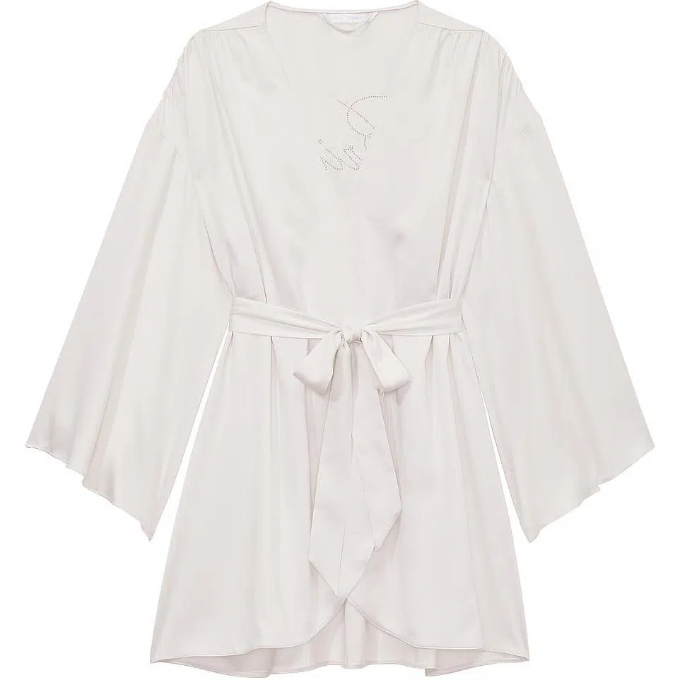 Victoria's Secret Bride Embellished Satin Short Robe