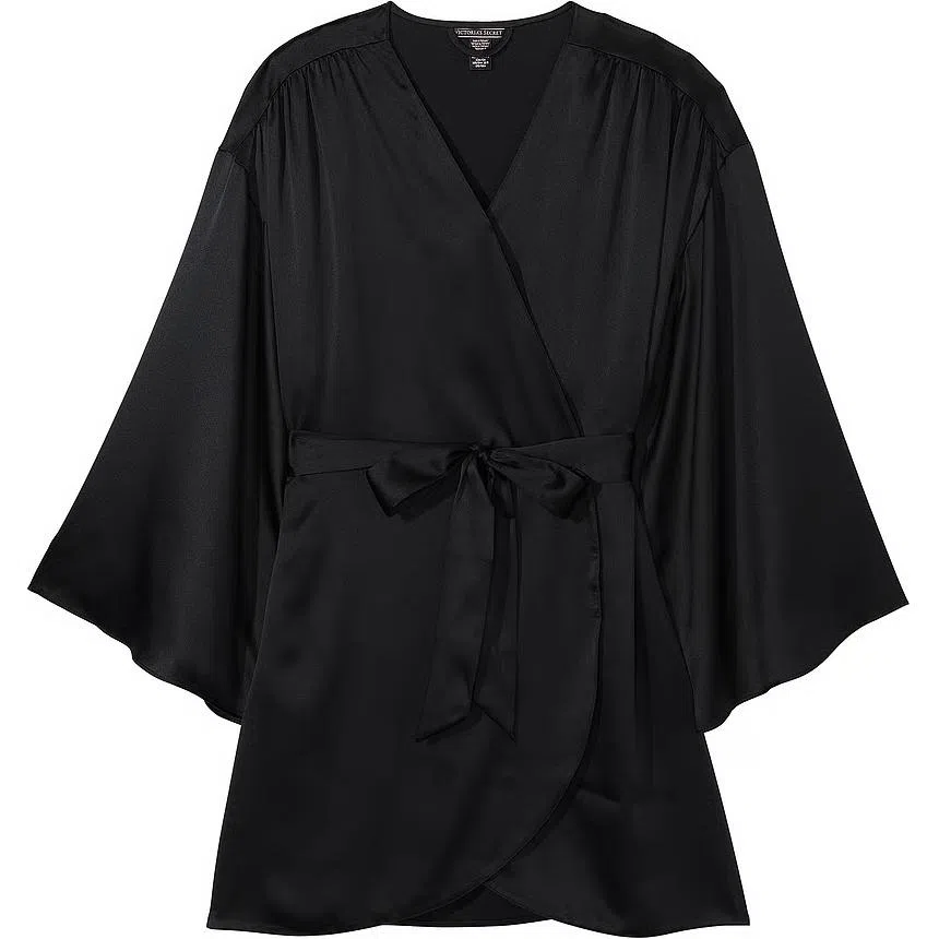 Victoria's Secret Bride Embellished Satin Short RobeBlack