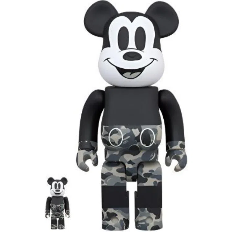 BE@RBRICK x BAPE BAPE MICKEY MOUSE Camo Grey