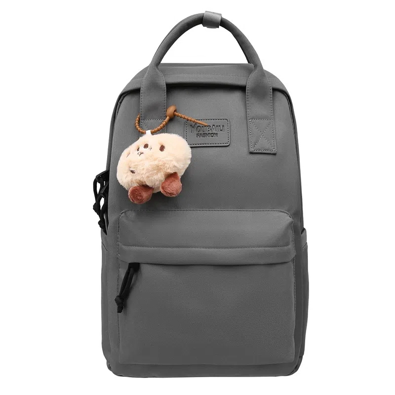 巴朗熊  尚日系简约百搭校园风双肩包大容量高中男女学生书包旅行电脑背包尼龙多色