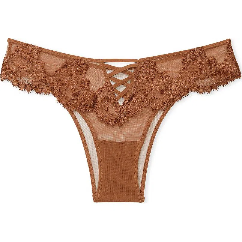 Victoria's Secret DREAM ANGELS Boho Floral Embroidery BrazilianBrown