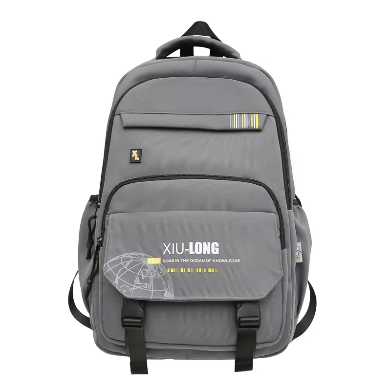 行途 休闲大容量 尼龙 双肩包 常规 男女同款情侣款 黑色/深灰色/浅灰色/深蓝色