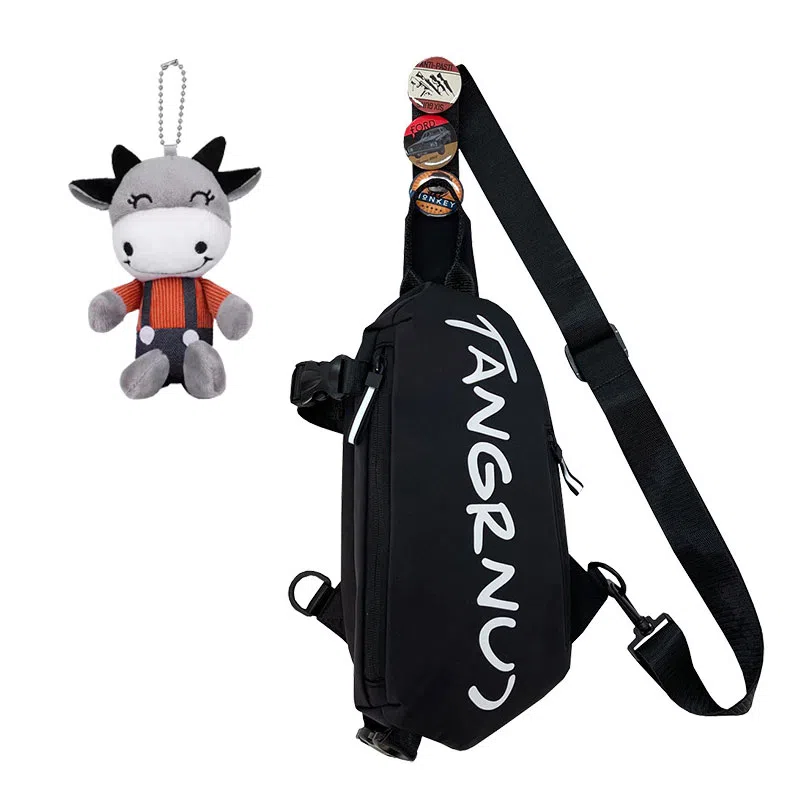 泰克森 休闲轻便简约日常出行 牛津布 饺子包斜挎包 小号 男女同款情侣款 桔色/黑色/绿色