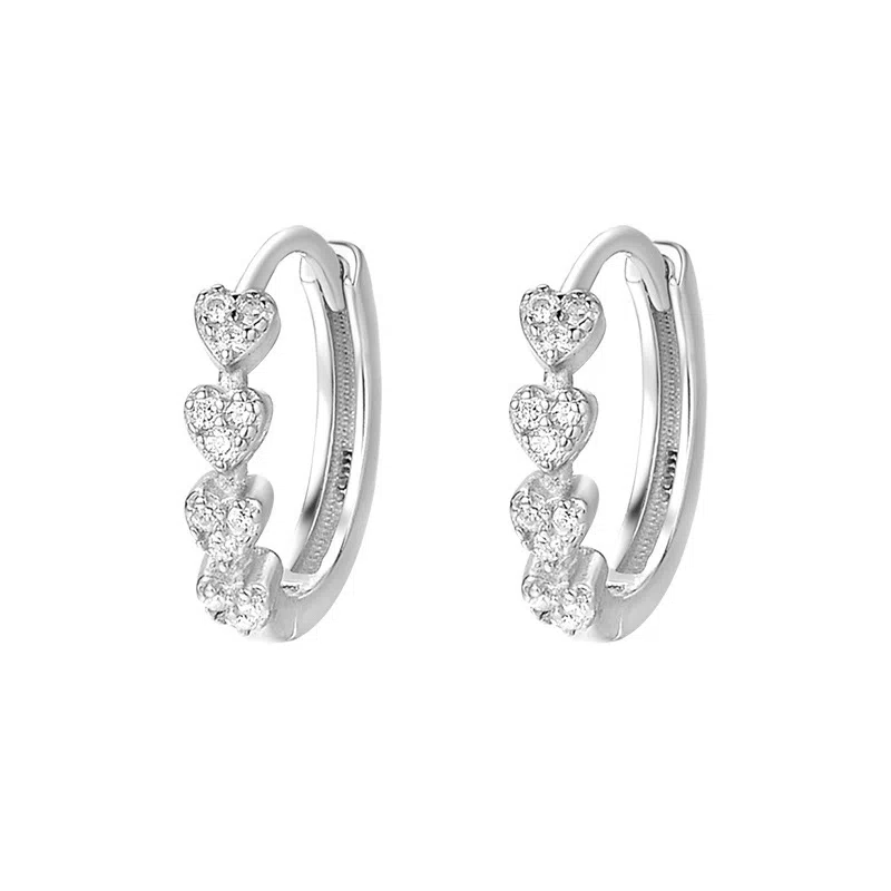 ZOKS S999 Silver Heart Earrings