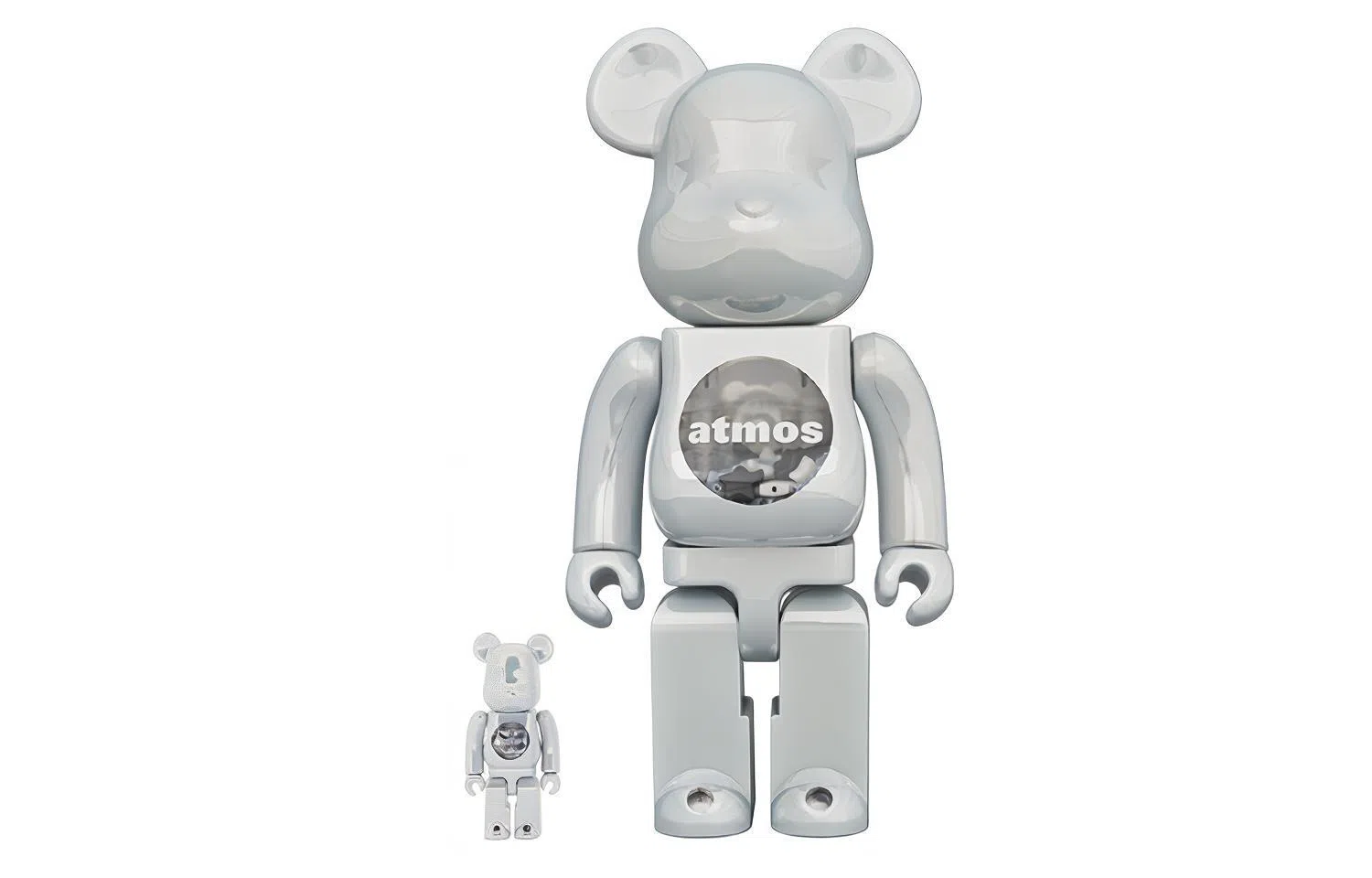 BE@RBRICK x atmos Star Electroplated White