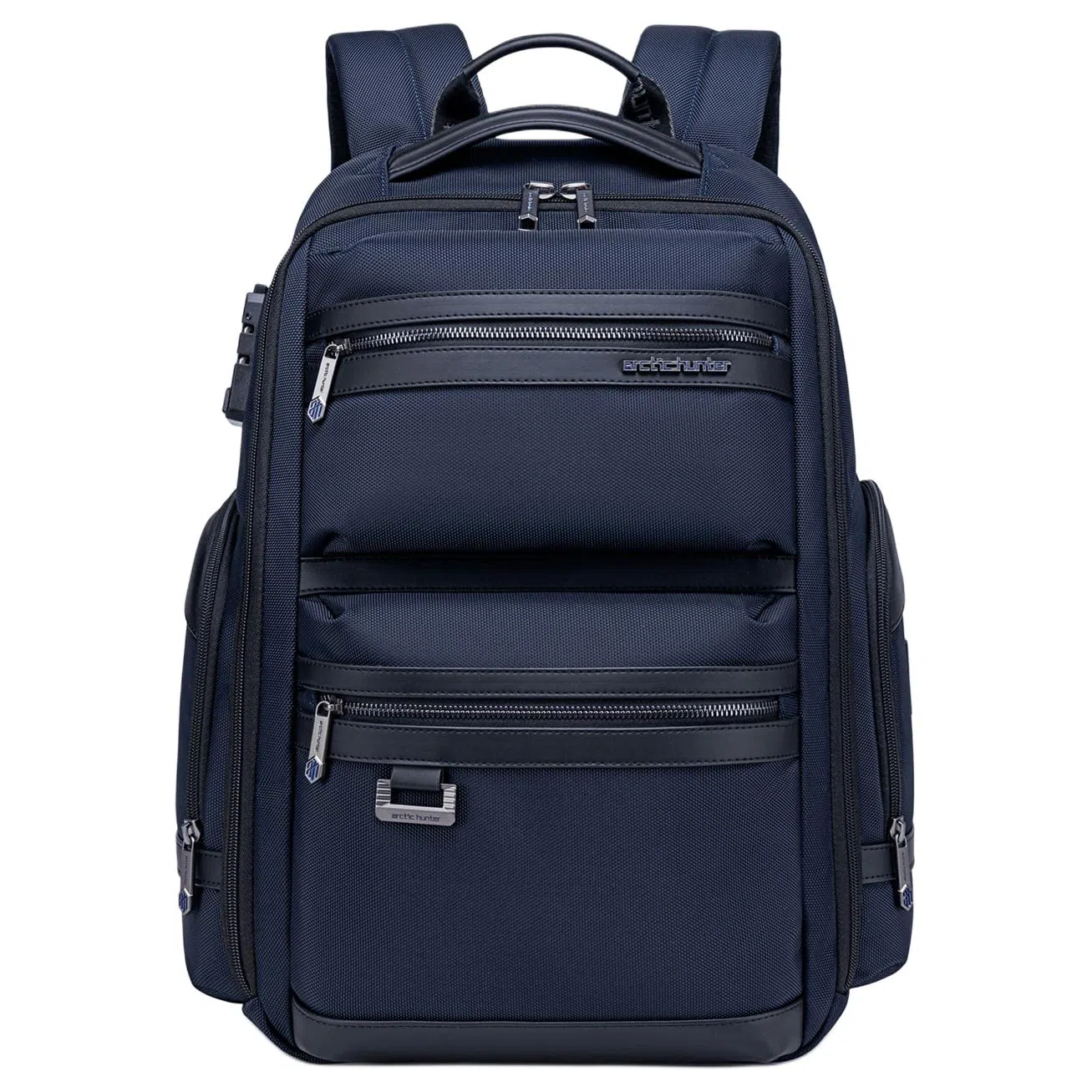 北极猎人 经典欧美出差大容量 复合涤纶 双肩包 大号 男女同款情侣款 黑色/蓝色/灰色