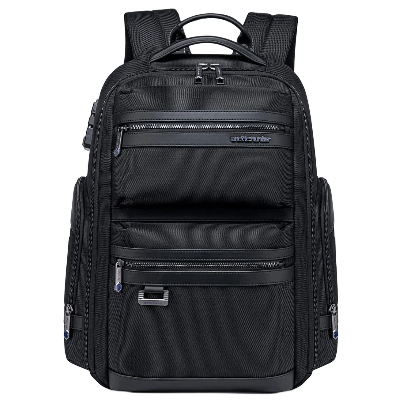 北极猎人 经典欧美出差大容量 复合涤纶 双肩包 大号 男女同款情侣款 黑色/蓝色/灰色