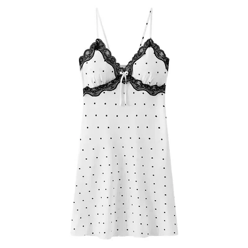 兰缪 自带胸垫舒适套头无袖吊带睡裙 女款 白色