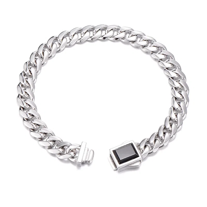 IDEAGEMER Cuban Chain Bracelet 925 Silver
