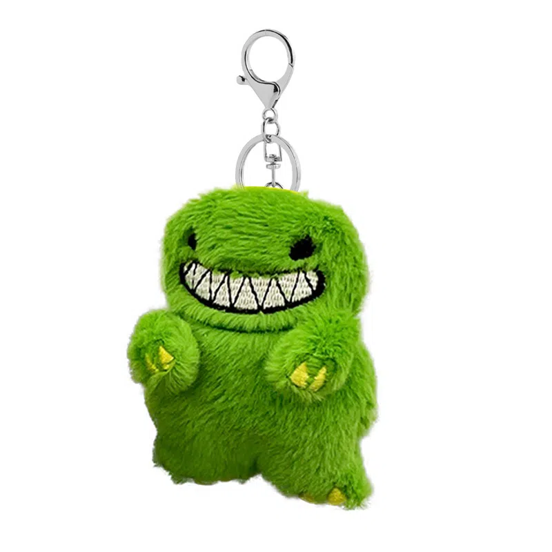 一点潮玩 卡通绿色小恐龙 创意长毛 玩偶 毛绒挂件