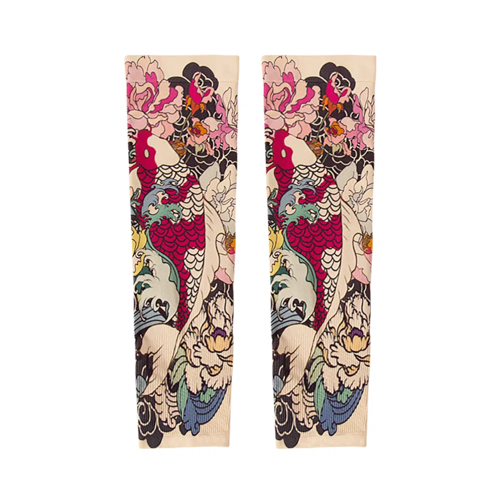 白卷 百搭透气花臂纹身冰袖 防晒袖 男女同款情侣款