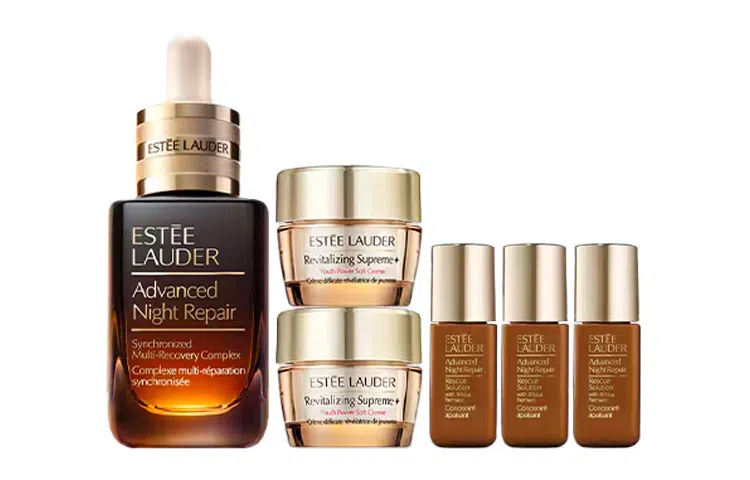 雅诗兰黛 棕心好友日小棕瓶精华面霜护肤套装 保湿滋润 六件套