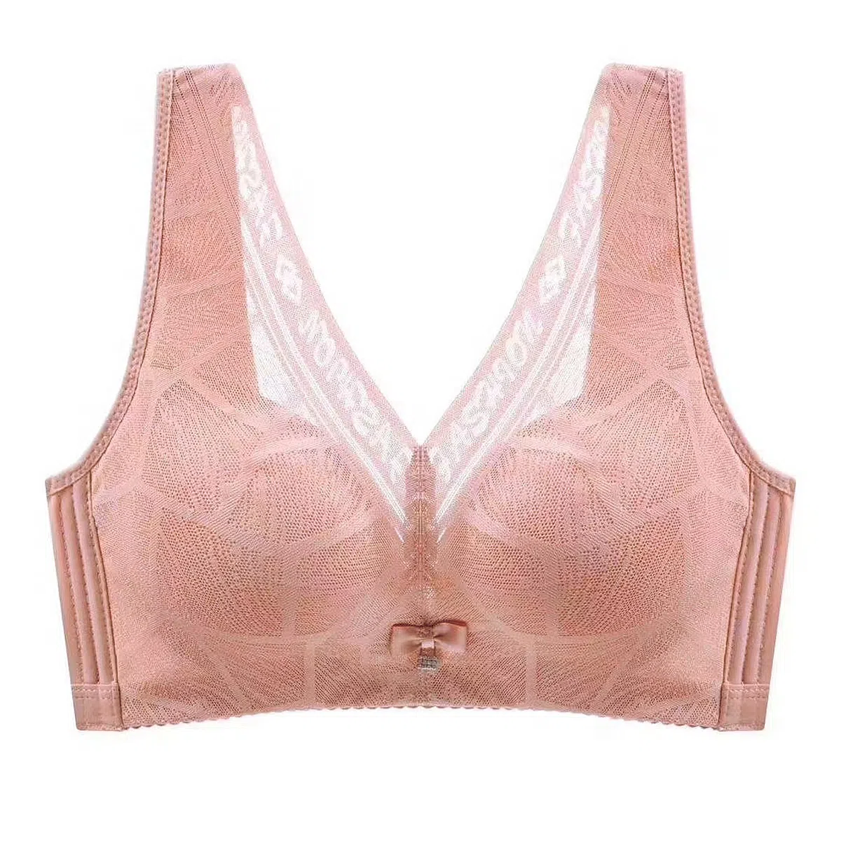 水中花 纯色宽肩带蕾丝聚拢文胸 女款