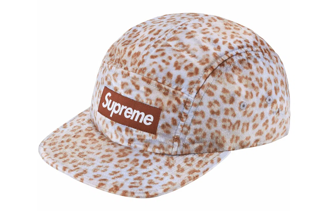Supreme SS24 WEEK 9 LEOPARD VELVET CAMP CAP