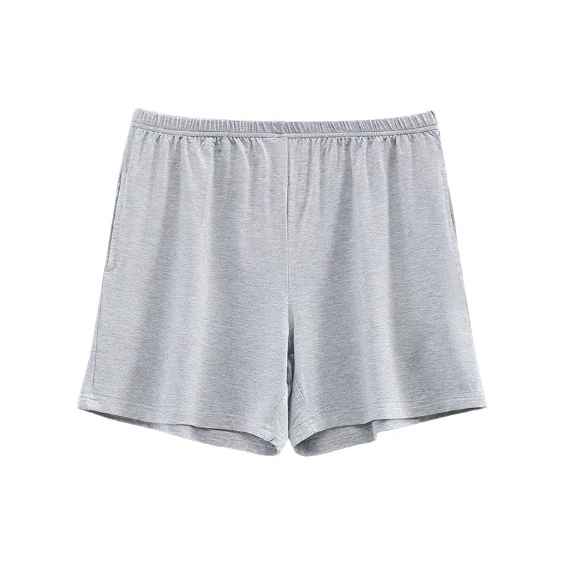 莫代尔 纯色舒适亲肤凉感松紧腰短裤睡裤 女款 银色