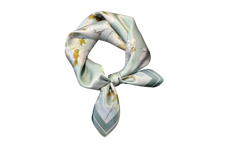 纳兰杜 气质优雅减龄百搭款时尚设计感包包绑带多功能配饰小方巾礼盒装 蚕丝 丝巾 女款 绿色