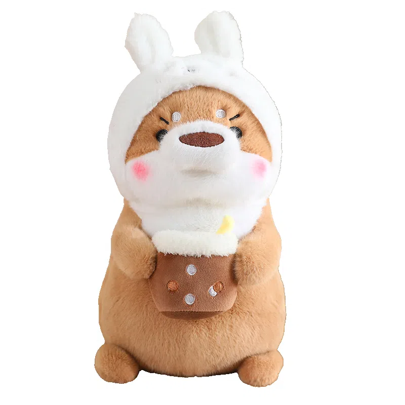 安之静雅 变身水獭 卡皮巴拉 水豚抱枕娃娃 玩偶 毛绒公仔