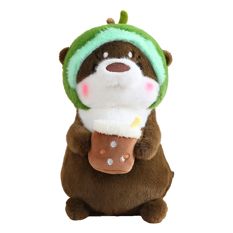 安之静雅 变身水獭 卡皮巴拉 水豚抱枕娃娃 玩偶 毛绒公仔