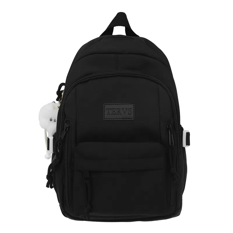 醇龙  尼龙男女通用多色书包大容量学生轻便减负护脊高颜值背包纯色多口袋双肩包