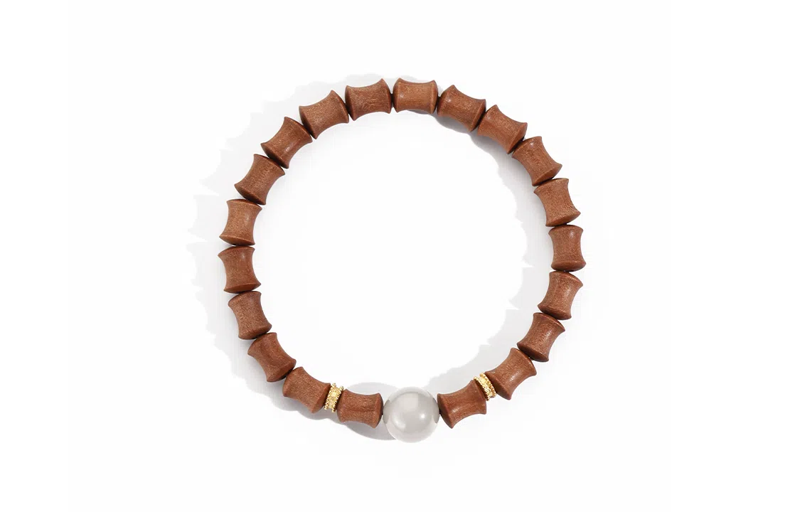 游思集 竹梦松 节节高升势如破竹镶嵌圆珠设计感 文玩 好物 木作 手串 男女同款情侣款 檀木