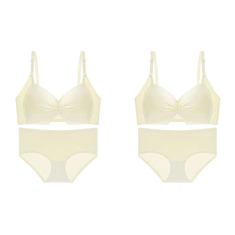 莫代尔 小胸聚拢显大轻薄内衣收副乳防下垂上托无痕平滑侧收提拉舒适简约立体文胸 女款 组合装