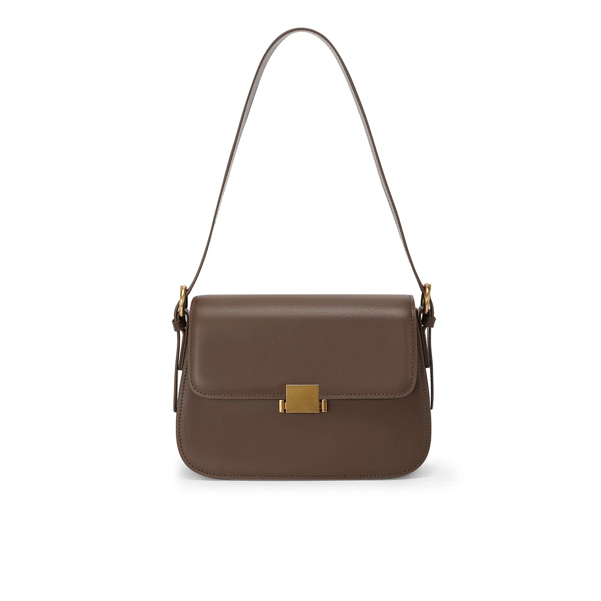 稻草人 百搭通勤 牛皮 单肩包斜挎包豆腐包小方包腋下包 常规 女款 啡色/杏色/黑色/米白/深红