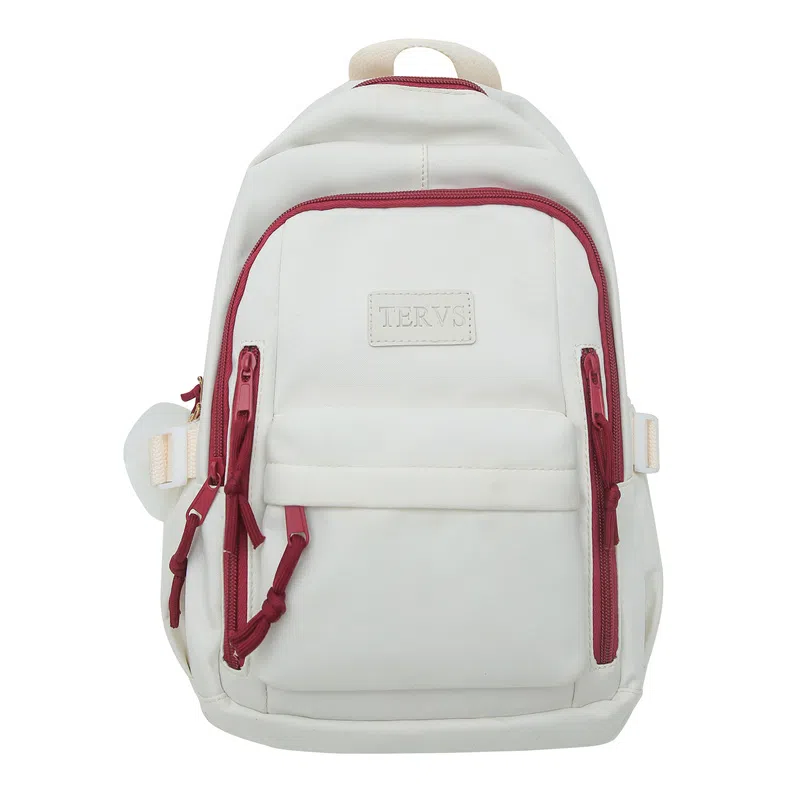 醇龙  尼龙男女通用多色书包大容量学生轻便减负护脊高颜值背包纯色多口袋双肩包