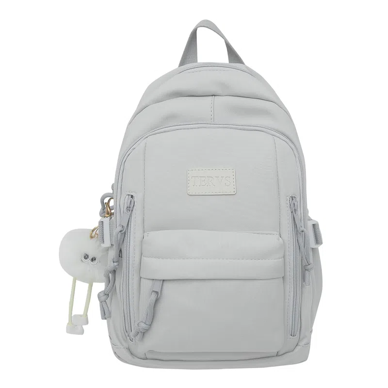 醇龙  尼龙男女通用多色书包大容量学生轻便减负护脊高颜值背包纯色多口袋双肩包