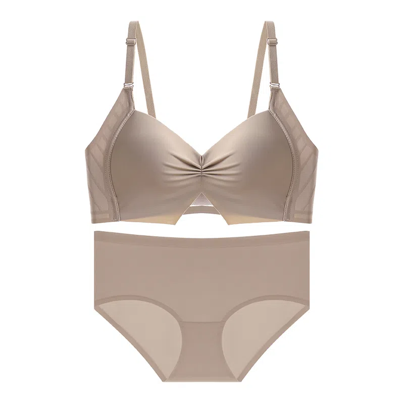 莫代尔 小胸聚拢显大轻薄内衣收副乳防下垂上托无痕平滑侧收提拉舒适简约立体文胸 女款 组合装