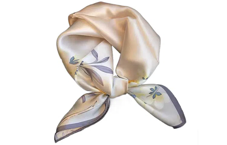 纳兰杜 优雅气质高级感减龄配饰衬衣飘带通勤妈妈领巾装饰礼盒装 桑蚕丝 丝巾 女款 花卉青色