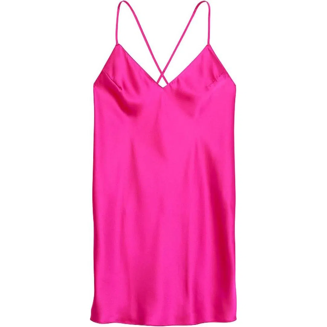 Victoria's Secret Satin Open-Back SlipBarbie powder