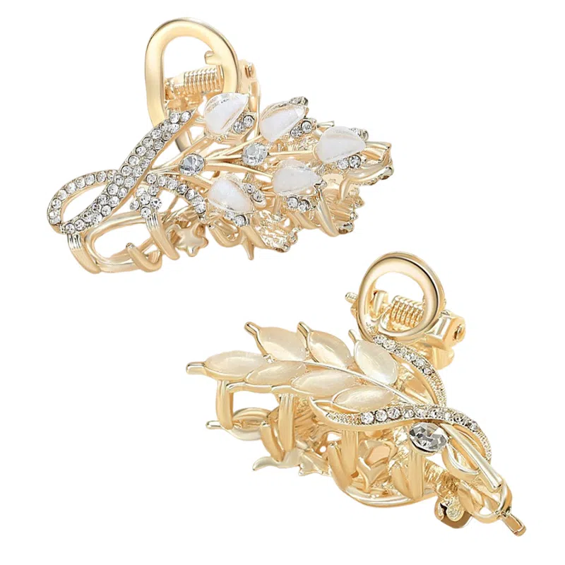 妖娆猫 新中式郁金香麦穗高端抓夹发卡 鲨鱼夹女后脑勺高级感 套装礼盒 实用礼盒装 发夹 女款