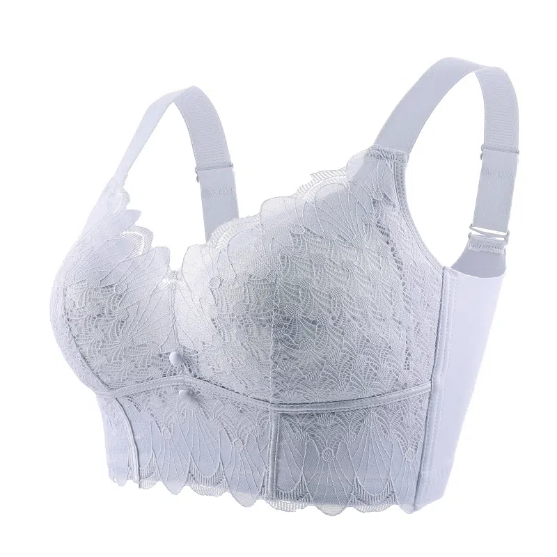 莫代尔 蕾丝聚拢收副乳轻薄温感内衣无痕防震收副乳防下垂调整型侧收平滑美背文胸 女款