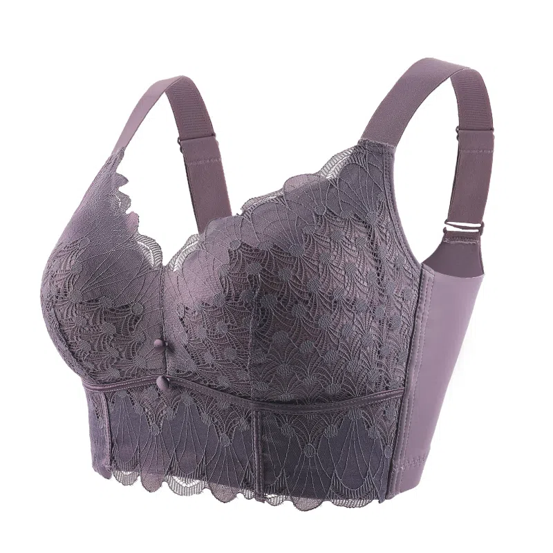 莫代尔 蕾丝聚拢收副乳轻薄温感内衣无痕防震收副乳防下垂调整型侧收平滑美背文胸 女款