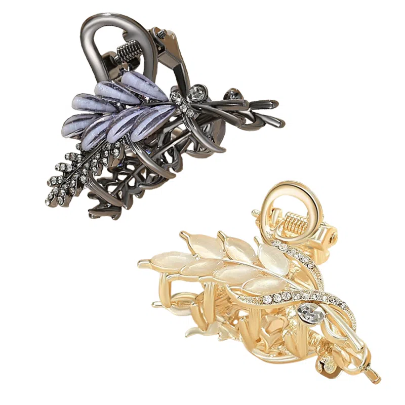 妖娆猫 新中式郁金香麦穗高端抓夹发卡 鲨鱼夹女后脑勺高级感 套装礼盒 实用礼盒装 发夹 女款