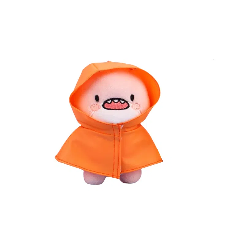 一点潮玩 雨衣肥肥鲨钥匙扣 挂饰可爱卡通娃娃 玩偶 毛绒挂件