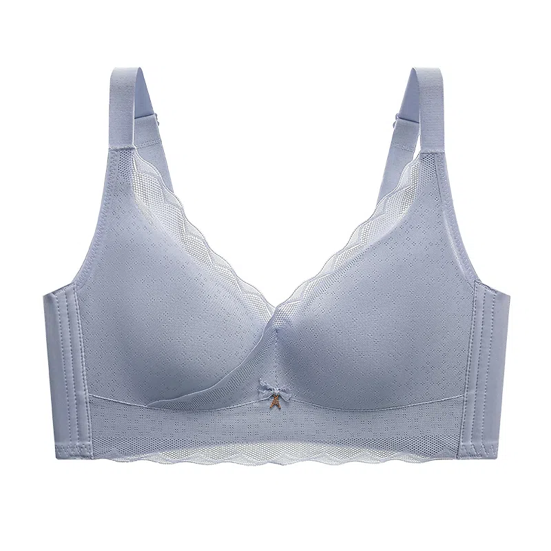芬腾 大胸显小蕾丝薄杯透气无钢圈聚拢防下垂调整型上托文胸 女款
