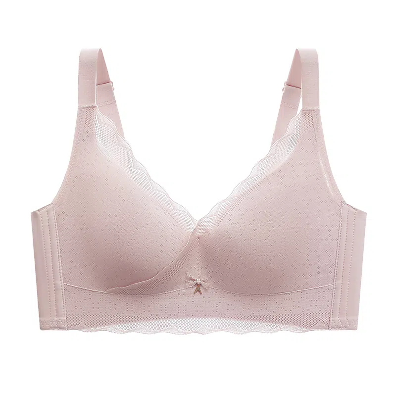 芬腾 大胸显小蕾丝薄杯透气无钢圈聚拢防下垂调整型上托文胸 女款
