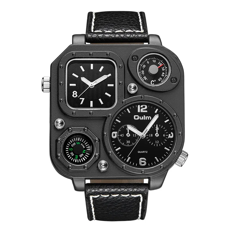 Oulm Quartz Black Dial