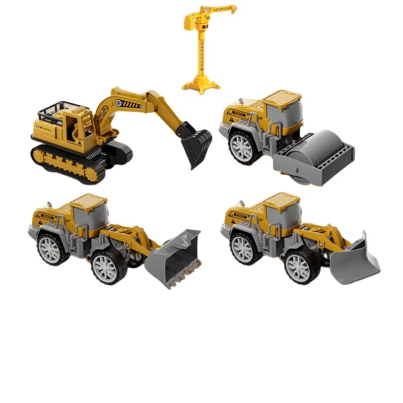 妙贝乐 城市工程卡车 惯性滑行 挖掘机 吊机 推土机 有趣 玩具