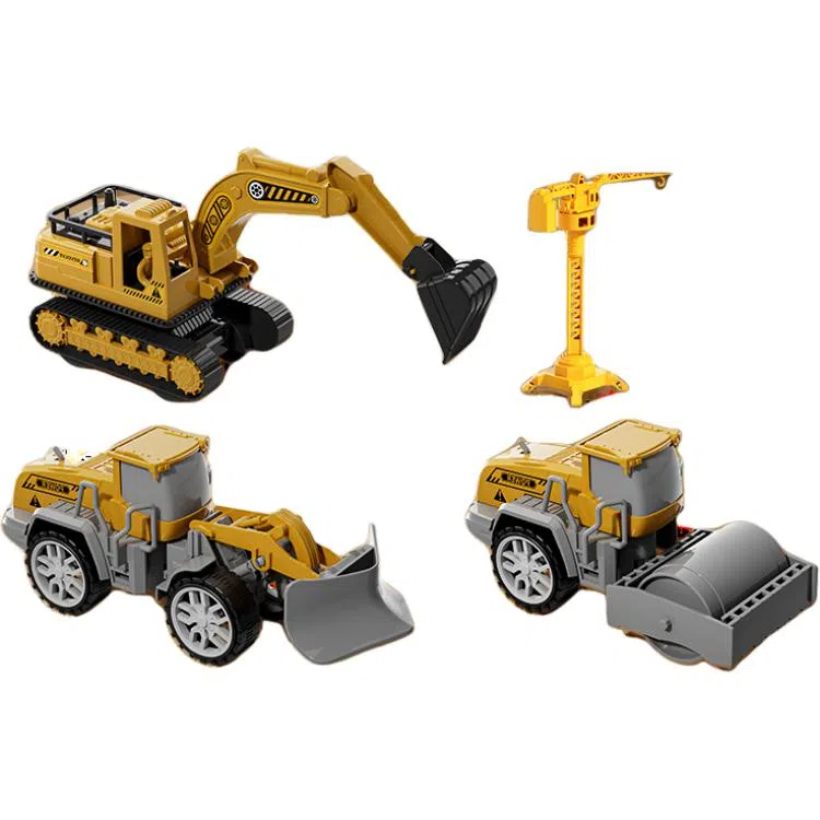 妙贝乐 城市工程卡车 惯性滑行 挖掘机 吊机 推土机 有趣 玩具