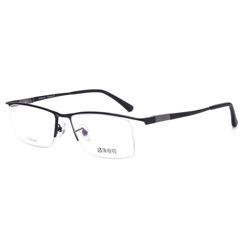 【联系客服可配度数】 康视顿 商务个性眉框 β钛 长方形 光学镜架 男款