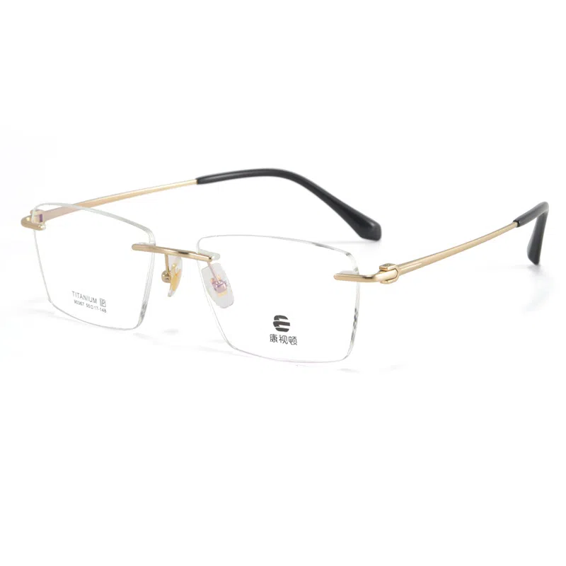 【联系客服可配度数】 康视顿 无框商务 钛 方形 光学镜架 男女同款情侣款
